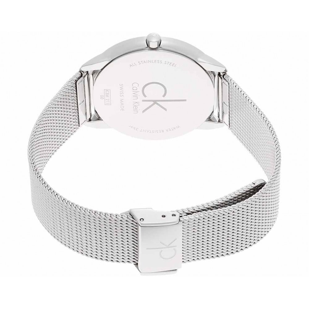  Shop Authentic Calvin Klein Minimal Silver Dial Silver Mesh Bracelet Watch for Men - K3M2112Z - Luxxuri