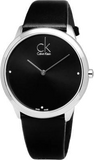  Shop Authentic Calvin Klein Minimal Diamonds Black Dial Black Leather Strap Watch for Men - K3M211CS - Luxxuri