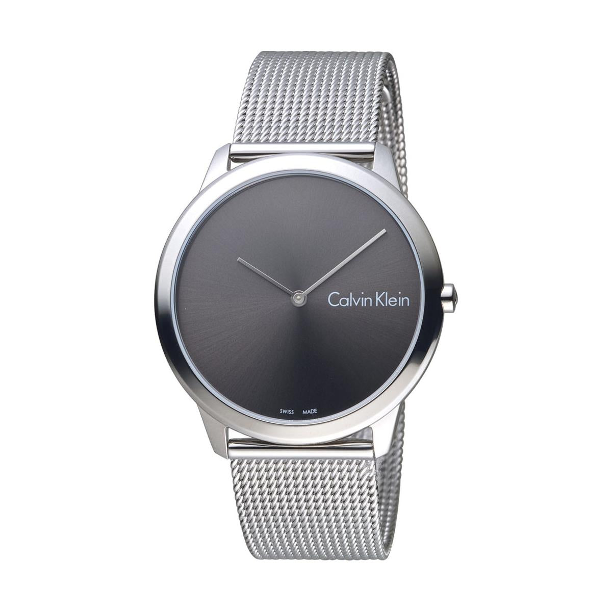  Shop Authentic Calvin Klein Minimal Grey Dial Silver Mesh Bracelet Watch for Men - K3M211Y3 - Luxxuri