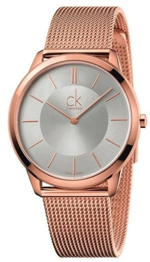  Shop Authentic Calvin Klein Minimal White Dial Rose Gold Mesh Bracelet Watch for Men - K3M21626 - Luxxuri
