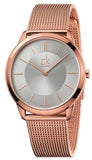  Shop Authentic Calvin Klein Minimal White Dial Rose Gold Mesh Bracelet Watch for Men - K3M21626 - Luxxuri