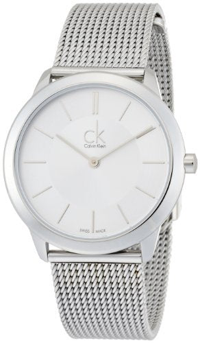 Shop Authentic Calvin Klein Minimal White Dial Silver Mesh Bracelet Watch for Men - K3M22126 - Luxxuri