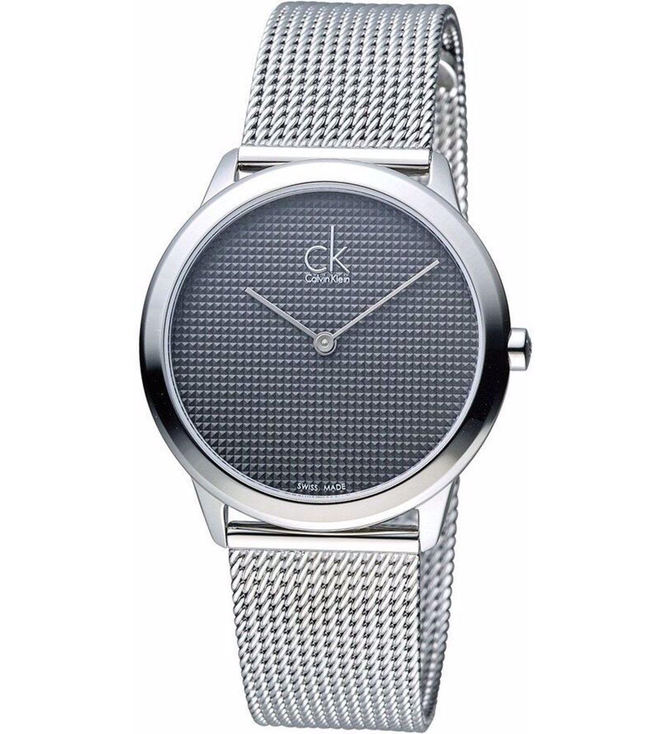  Shop Authentic Calvin Klein Minimal Grey Dial Silver Mesh Bracelet Watch for Women - K3M2212X - Luxxuri
