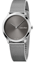  Shop Authentic Calvin Klein Minimal Grey Dial Silver Mesh Bracelet Watch for Men - K3M22124 - Luxxuri
