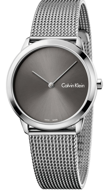  Shop Authentic Calvin Klein Minimal Grey Dial Silver Mesh Bracelet Watch for Men - K3M22124 - Luxxuri