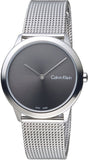  Shop Authentic Calvin Klein Minimal Grey Dial Silver Mesh Bracelet Watch for Women - K3M221Y3 - Luxxuri