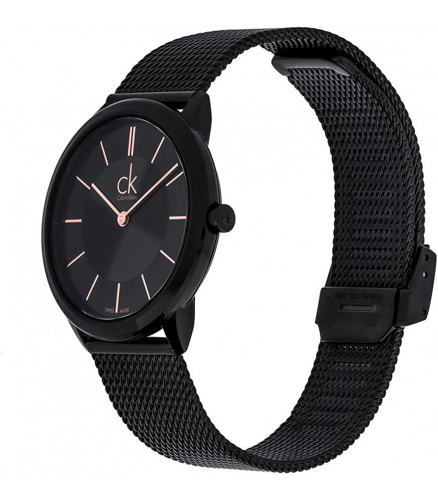  Shop Authentic Calvin Klein Minimal Black Dial Black Mesh Bracelet Watch for Women - K3M22421 - Luxxuri