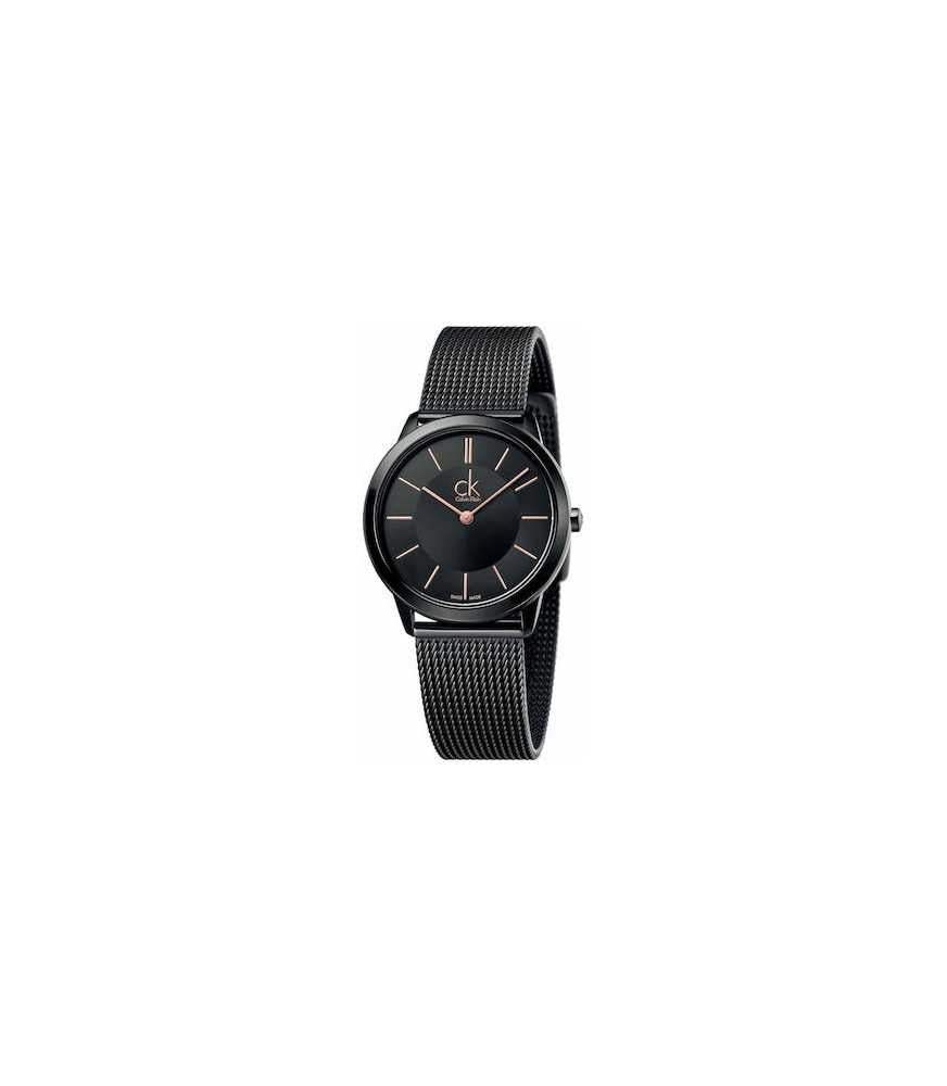  Shop Authentic Calvin Klein Minimal Black Dial Black Mesh Bracelet Watch for Women - K3M22421 - Luxxuri