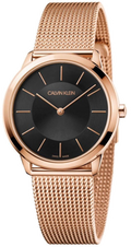  Shop Authentic Calvin Klein Minimal Black Dial Rose Gold Mesh Bracelet Watch for Women - K3M2262Y - Luxxuri