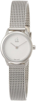  Shop Authentic Calvin Klein Minimal White Dial Silver Mesh Bracelet Watch for Women - K3M2312Y - Luxxuri