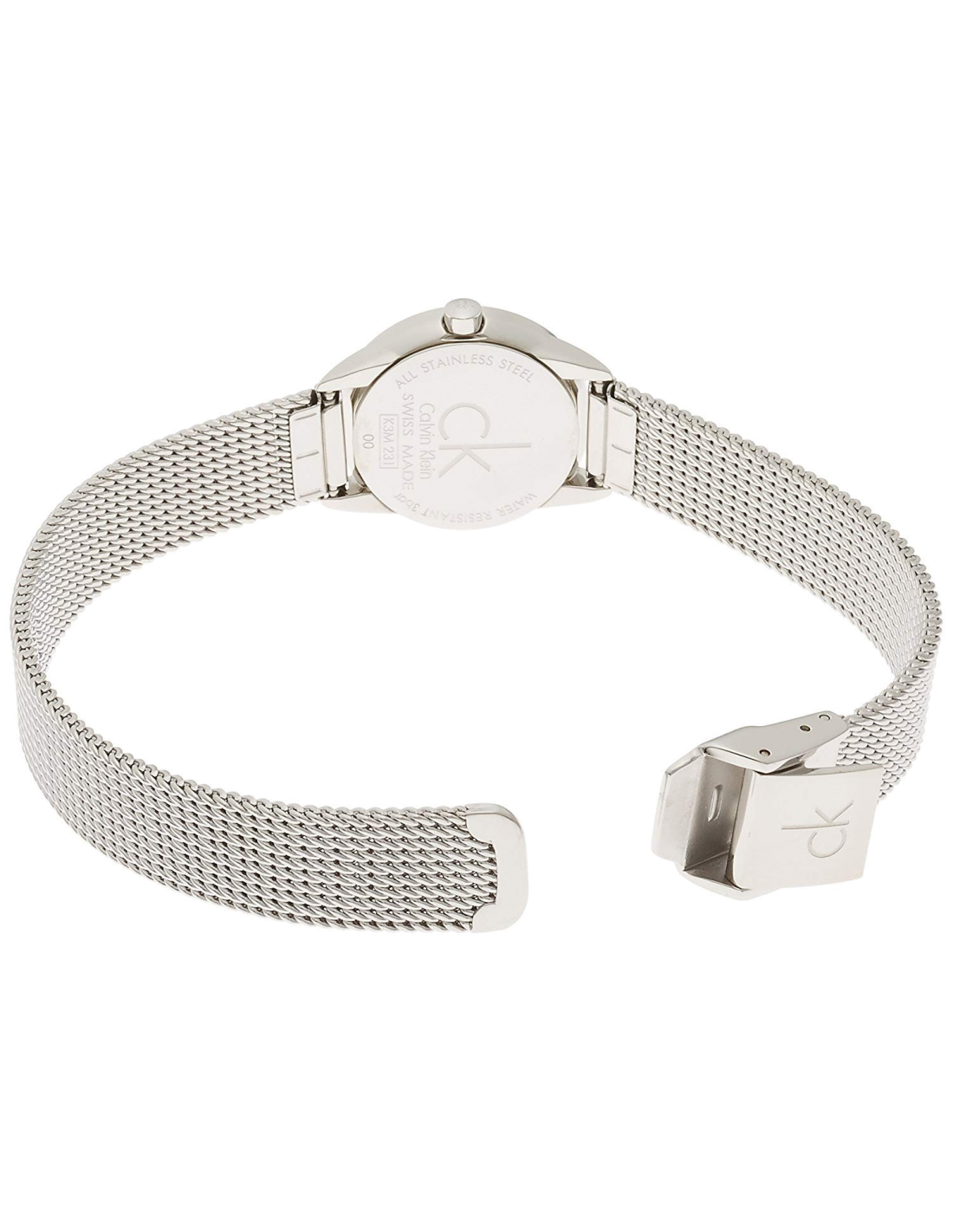  Shop Authentic Calvin Klein Minimal White Dial Silver Mesh Bracelet Watch for Women - K3M231Y6 - Luxxuri