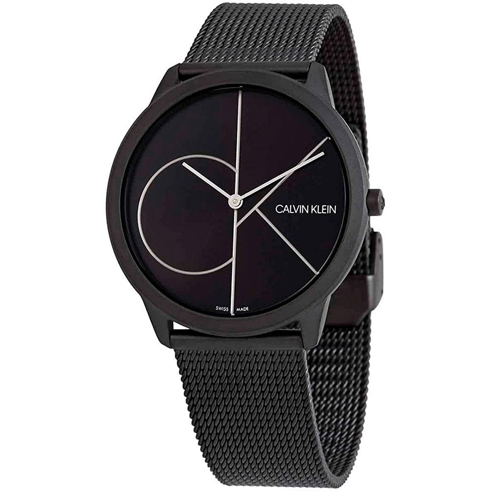  Shop Authentic Calvin Klein Minimal Black Dial Black Mesh Bracelet Watch for Men - K3M5145X - Luxxuri