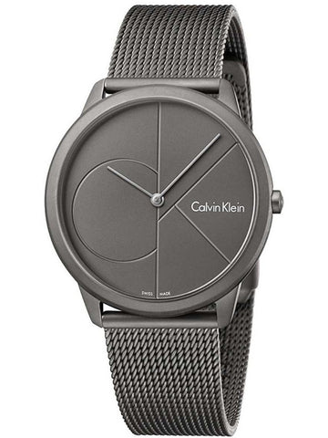  Shop Authentic Calvin Klein Minimal Grey Dial Grey Mesh Bracelet Watch for Men - K3M517P4 - Luxxuri