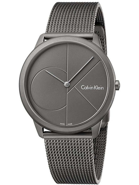  Shop Authentic Calvin Klein Minimal Grey Dial Grey Mesh Bracelet Watch for Men - K3M517P4 - Luxxuri