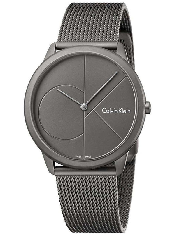  Shop Authentic Calvin Klein Minimal Grey Dial Grey Mesh Bracelet Watch for Men - K3M517P4 - Luxxuri