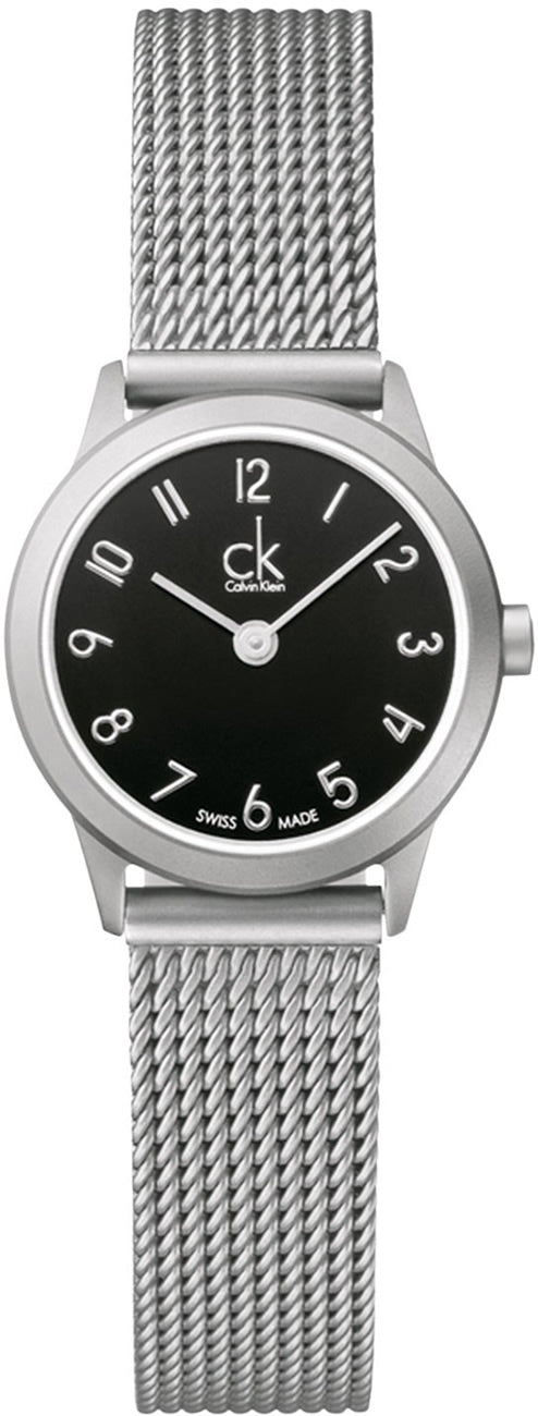  Shop Authentic Calvin Klein Minimal Black Dial Silver Mesh Bracelet Watch for Women - K3M53151 - Luxxuri