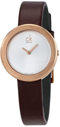  Shop Authentic Calvin Klein Firm White Dial Brown Leather Strap Watch for Women - K3N236G6 - Luxxuri
