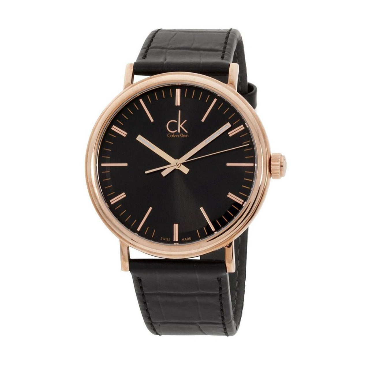 Shop Authentic Calvin Klein Surround Black Dial Black Leather Strap Watch for Men - K3W216C1 - Luxxuri
