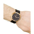  Shop Authentic Calvin Klein Surround Black Dial Black Leather Strap Watch for Men - K3W216C1 - Luxxuri