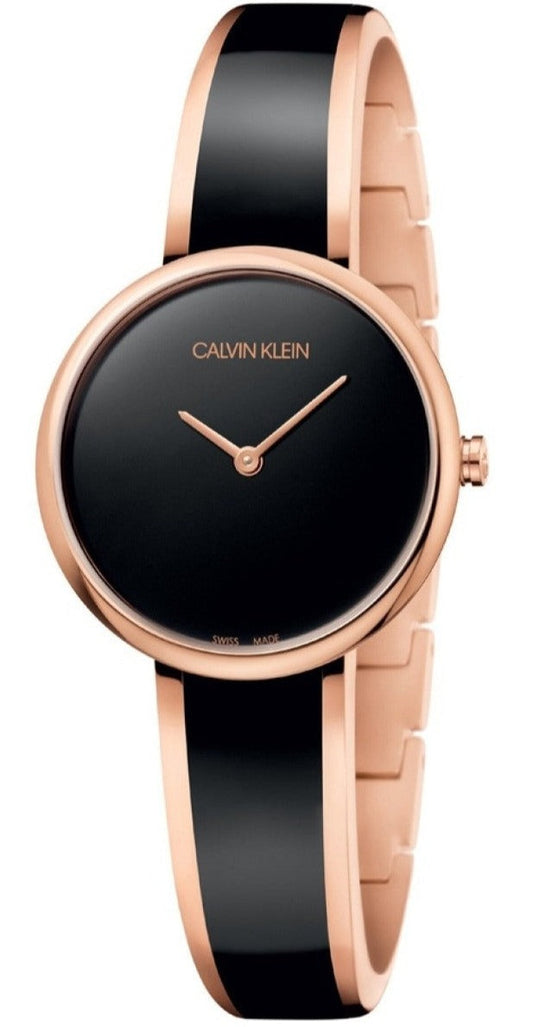  Shop Authentic Calvin Klein Seduce Black Dial Two Tone Steel Strap Watch for Women - K4E2N611 - Luxxuri