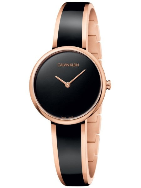  Shop Authentic Calvin Klein Seduce Black Dial Two Tone Steel Strap Watch for Women - K4E2N611 - Luxxuri
