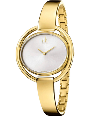  Shop Authentic Calvin Klein Impetuous White Dial Gold Steel Strap Watch for Women - K4F2N516 - Luxxuri