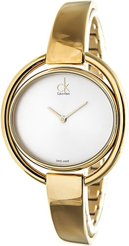  Shop Authentic Calvin Klein Impetuous White Dial Gold Steel Strap Watch for Women - K4F2N516 - Luxxuri