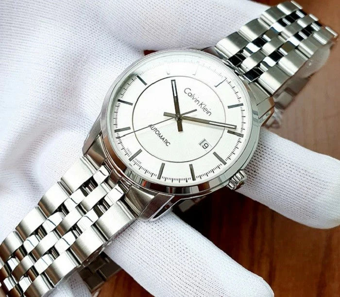  Shop Authentic Calvin Klein Infinity Automatic Silver Dial Silver Steel Strap Watch for Men - K5S34146 - Luxxuri