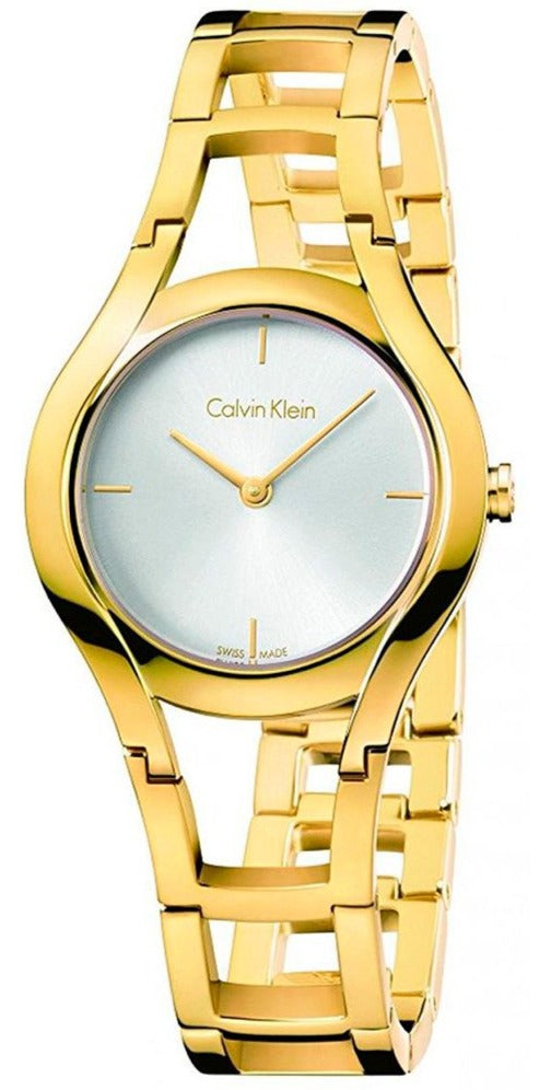  Shop Authentic Calvin Klein Class White Dial Gold Steel Strap Watch for Women - K6R23526 - Luxxuri
