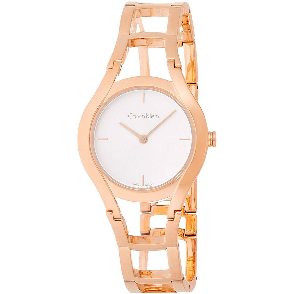  Shop Authentic Calvin Klein Class White Dial Rose Gold Steel Strap Watch for Women - K6R23626 - Luxxuri