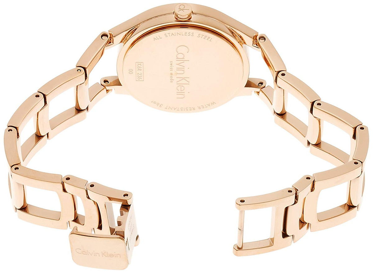  Shop Authentic Calvin Klein Class White Dial Rose Gold Steel Strap Watch for Women - K6R23626 - Luxxuri