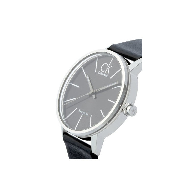  Shop Authentic Calvin Klein Minimal Black Dial Black Leather Strap Watch for Men - K7621107 - Luxxuri