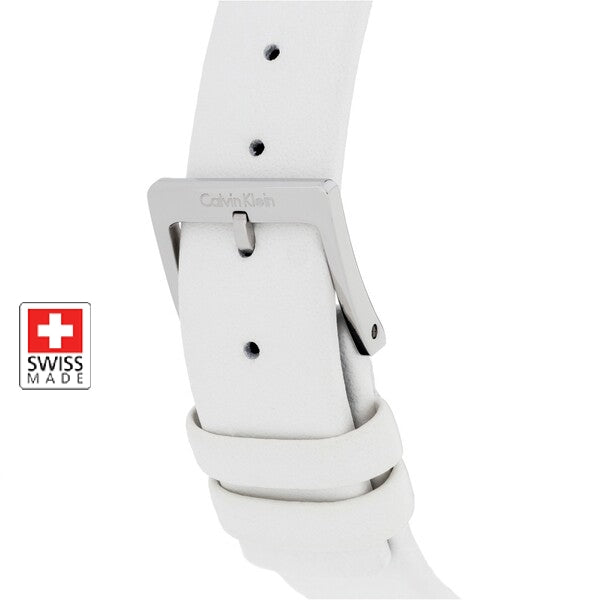  Shop Authentic Calvin Klein Rise White Grey Dial White Leather Strap Watch for Women - K7A231L6 - Luxxuri
