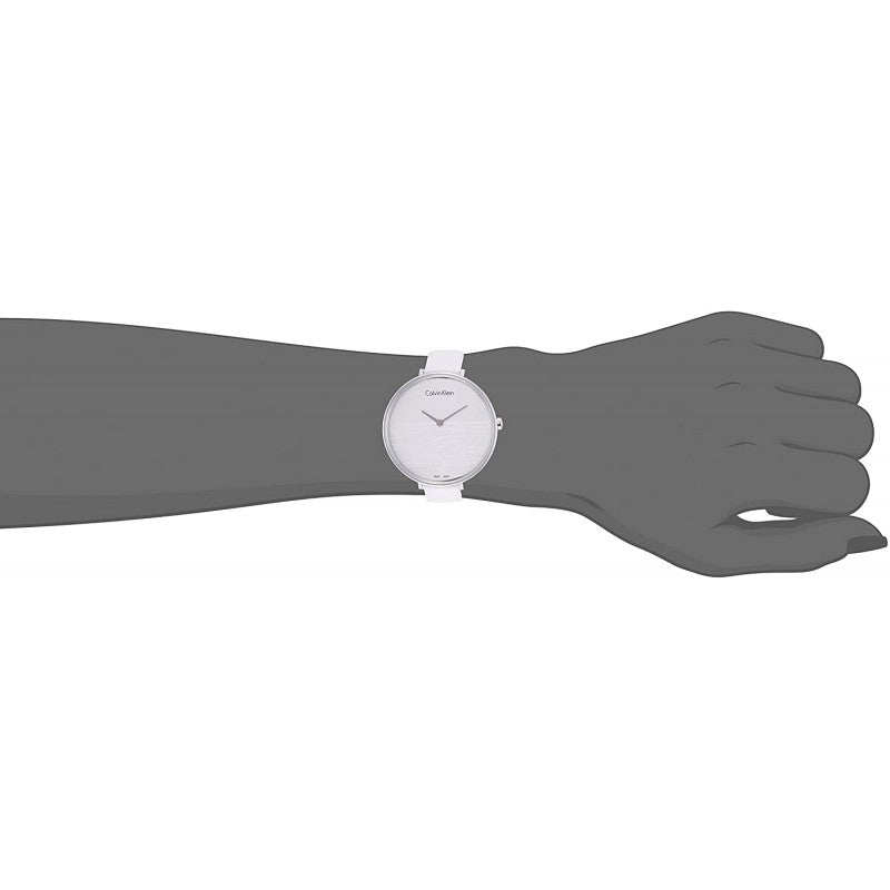  Shop Authentic Calvin Klein Rise White Grey Dial White Leather Strap Watch for Women - K7A231L6 - Luxxuri