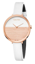  Shop Authentic Calvin Klein Rise White Dial White Leather Strap Watch for Women - K7A236LH - Luxxuri