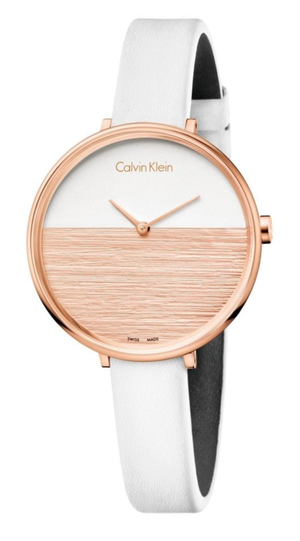  Shop Authentic Calvin Klein Rise White Dial White Leather Strap Watch for Women - K7A236LH - Luxxuri