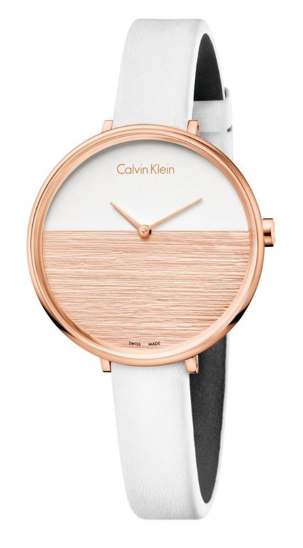  Shop Authentic Calvin Klein Rise White Dial White Leather Strap Watch for Women - K7A236LH - Luxxuri