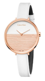  Shop Authentic Calvin Klein Rise White Dial White Leather Strap Watch for Women - K7A236LH - Luxxuri