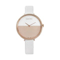  Shop Authentic Calvin Klein Rise White Dial White Leather Strap Watch for Women - K7A236LH - Luxxuri
