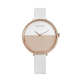  Shop Authentic Calvin Klein Rise White Dial White Leather Strap Watch for Women - K7A236LH - Luxxuri