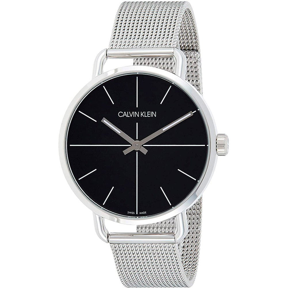  Shop Authentic Calvin Klein Even Black Dial Silver Mesh Bracelet Watch for Women - K7B21121 - Luxxuri