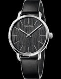  Shop Authentic Calvin Klein Even Black Dial Black Leather Strap Watch for Women - K7B211C1 - Luxxuri