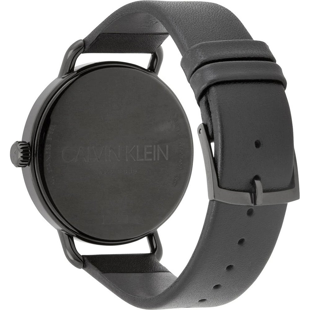  Shop Authentic Calvin Klein Even Maroon Dial Black Leather Strap Watch for Men - K7B214CP - Luxxuri