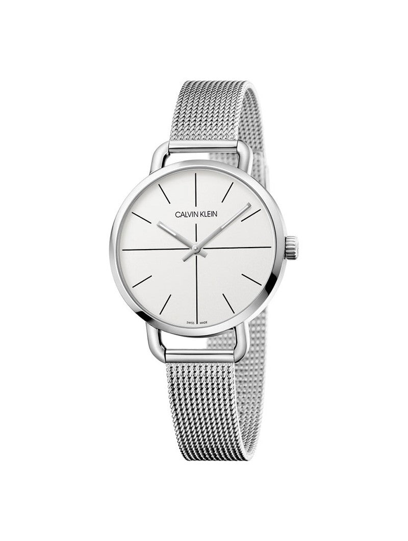  Shop Authentic Calvin Klein Even White Dial Silver Mesh Bracelet Watch for Women - K7B23126 - Luxxuri