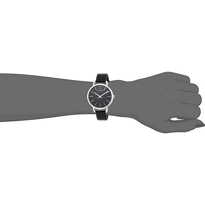  Shop Authentic Calvin Klein Even Black Dial Black Leather Strap Watch for Women - K7B231C1 - Luxxuri