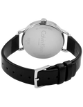  Shop Authentic Calvin Klein Even Silver Black Leather Strap Watch for Women - K7B231C6 - Luxxuri