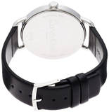  Shop Authentic Calvin Klein Even Silver Black Leather Strap Watch for Women - K7B231C6 - Luxxuri