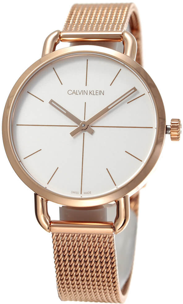  Shop Authentic Calvin Klein Even White Dial Rose Gold Mesh Bracelet Watch for Women - K7B23626 - Luxxuri