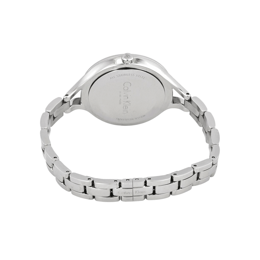  Shop Authentic Calvin Klein Graphic Black Dial Silver Steel Strap Watch for Women - K7E23141 - Luxxuri