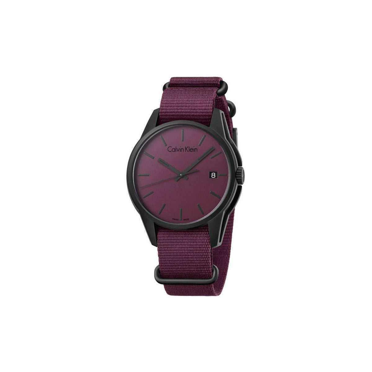  Shop Authentic Calvin Klein Tone Maroon Dial Maroon NATO Strap Watch for Men - K7K514UP - Luxxuri